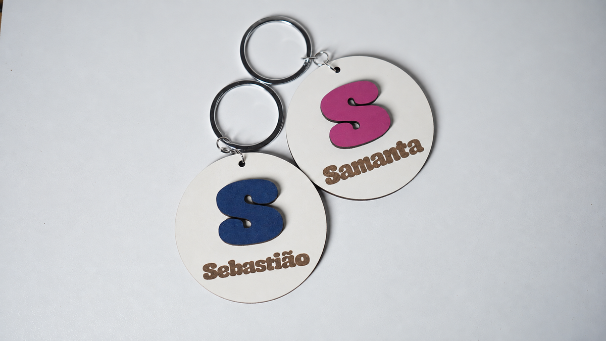 Porta-Chaves Personalizado | Inicial + Nome