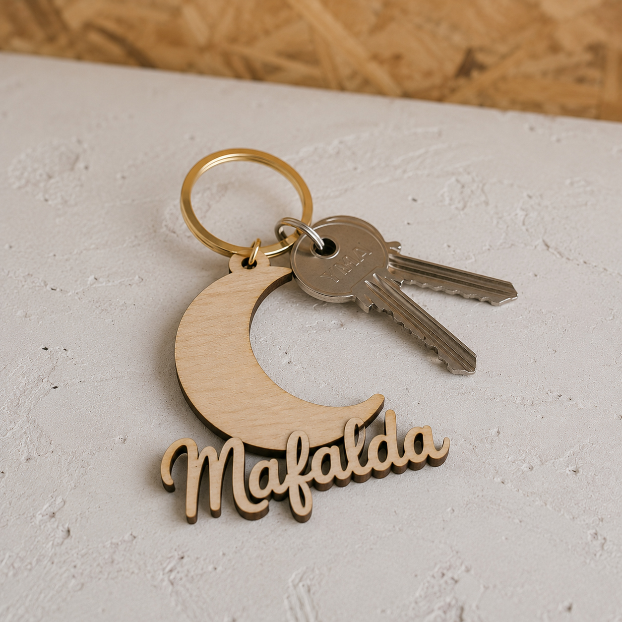 Porta-Chaves Lua Personalizado com Nome