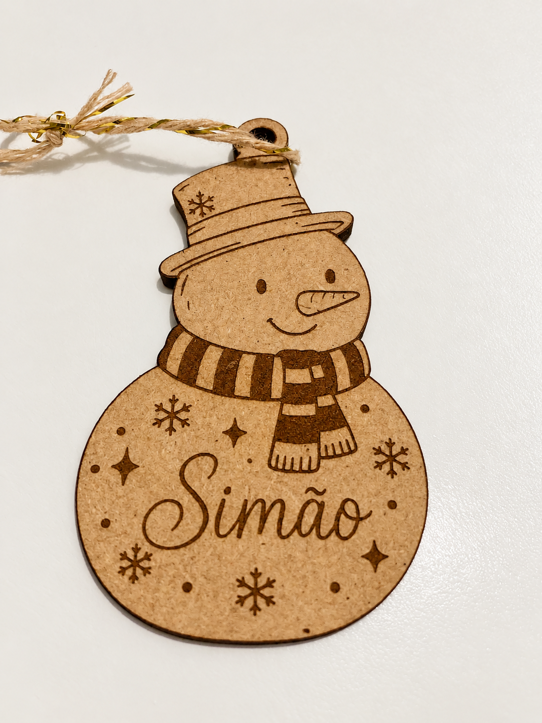 Ornamento de Natal Personalizado com Nome | Boneco de Neve & Pai Natal