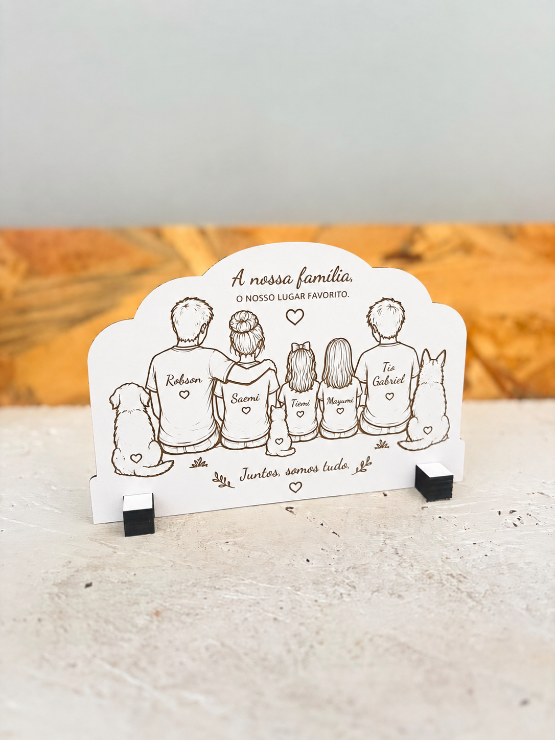 Placa Família Personalizada com Ilustração