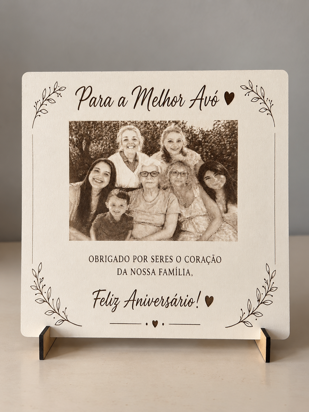 Avós, o Coração da Nossa Família | Placa Personalizada