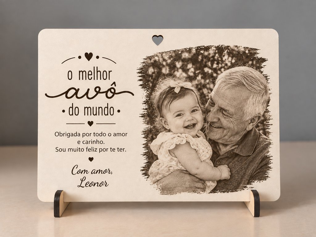 Avós, o Coração da Nossa Família | Placa Personalizada